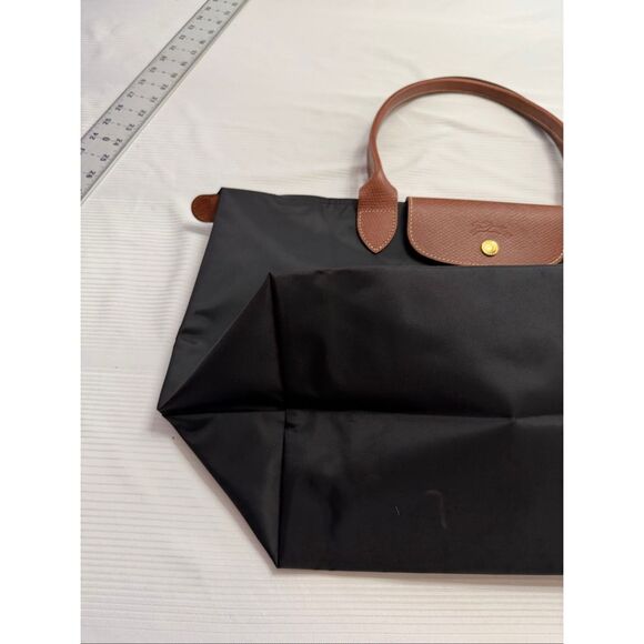 LONGCHAMP Le Pliage Large Foldable Nylon Shoulder Tote Black/Brown - Picture 11 of 15